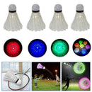4pcs Colorful LED Badminton Shuttlecock Ball Feather Sport Glow White B3Z4