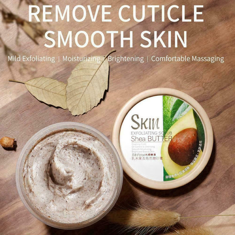 Glossy Shea Butter Exfoliating Scrub 100g Facial Cleansing Pores G1W3