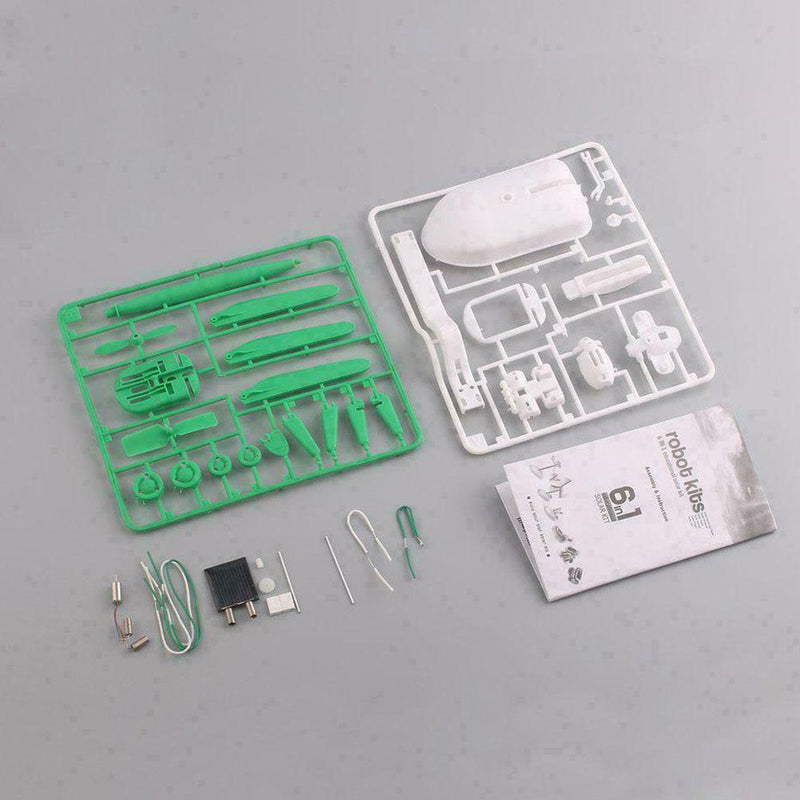 DIY Assembly 6 in 1 Solar Panel Puppies Plane Kit Kid Science Toys Educatio E8U8