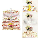 5pcs Satin Clothes Hangers Coat Hanger Soft Flowery Calico Padded Random Sent