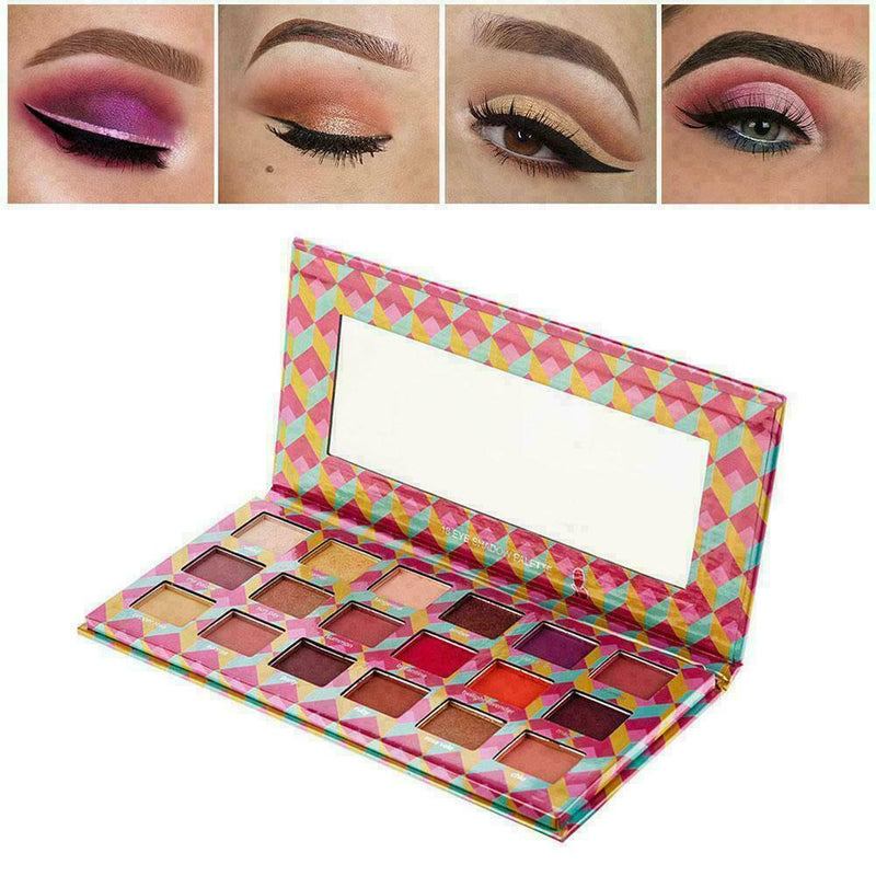 18 Colors Shimmer Matte Eyeshadow Palette Powder Eyeshadow Kit Makeup Set P S4P1