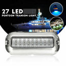 50W Stainless Steel 27LED Blue Underwater Pontoon Marine Boat Transom Light R6S8