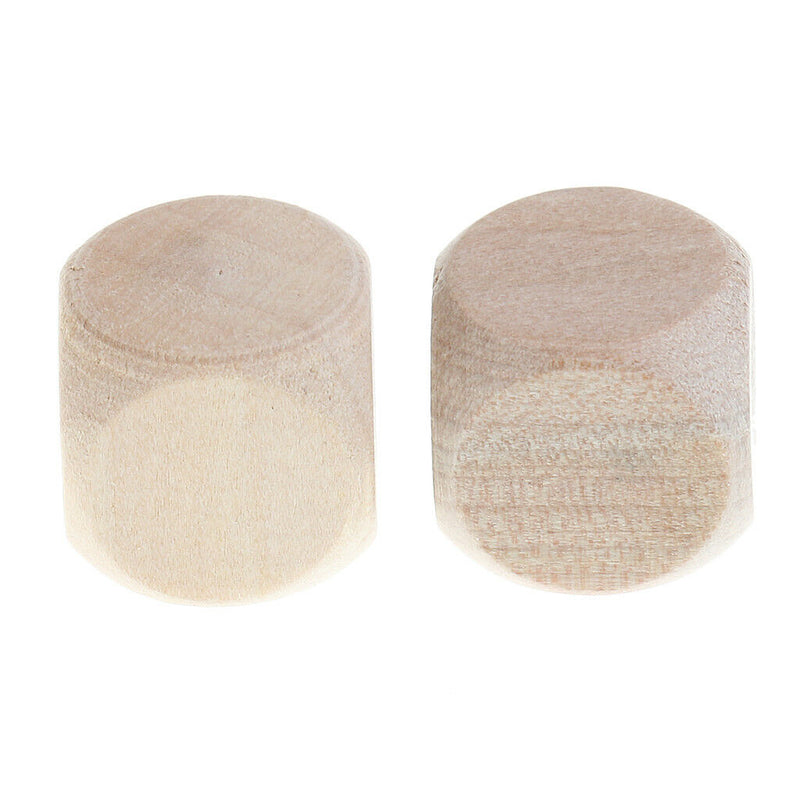 50x Natural Wood Blank Dice D6 16mm Game Dice for Kids DIY Decorating Games