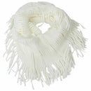 Women Warm Infinity 2 Circle Cable Knit Cowl Neck Tassel Scarf Shawl Xmas G T8E9