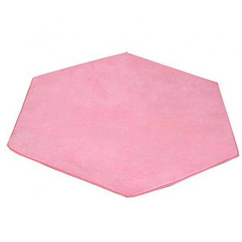 Plush Kids Tent Carpet Rug Play Mat Bedroom Cushion Blanket -Hexagonal Pink