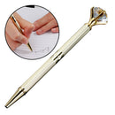Diamond Crystal Pen Gem Ballpoint Pen Metal Ring Roller Ball Pen Office Supplies