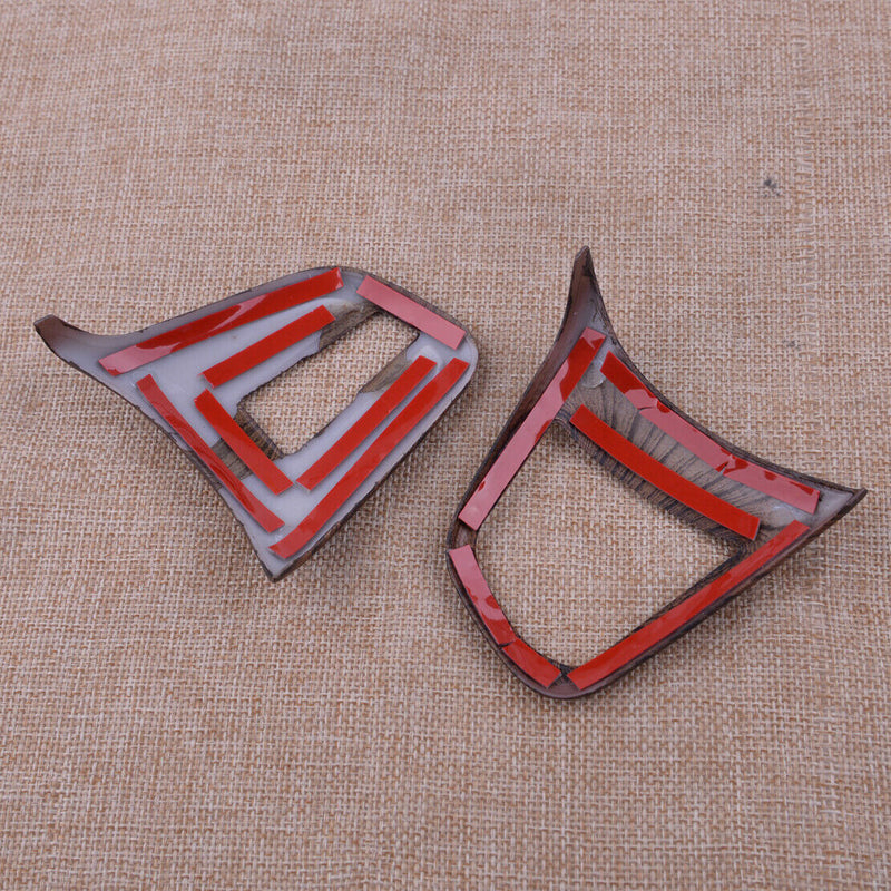2pcs Wooden Pattern Steering Wheel Button Cover Trim fit for BMW X1 F48 16-2017