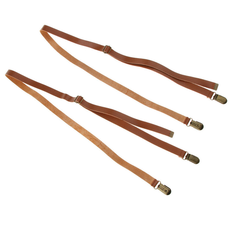 Adjustable  Leather Women Men Pants Trousers Suspenders Shirt Braces
