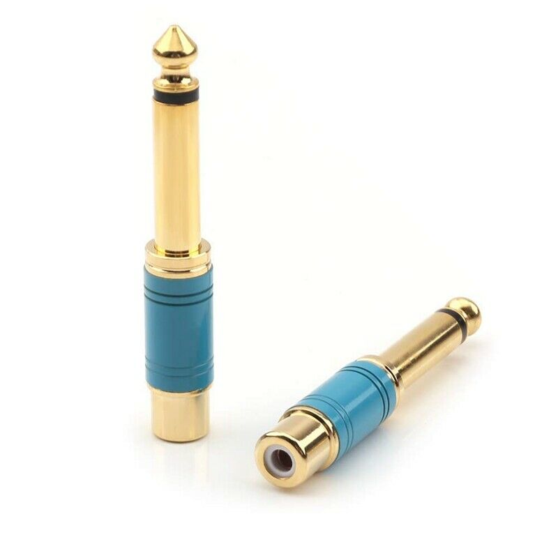 6.35mm 1/4 inch Male Mono TS to RCA Female Interconnect Audio Adapter Conve E3F4