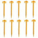 10pcs Ultralight Outdoor Camping Tent Pegs Stakes Nylon Spiral Nails Yellow