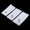 12pack Women 100% Cotton Handkerchief Embroidery Lace Hanky Kerchiefs White