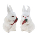 2PCS Realistic Mini Bunnies Lifelike Rabbits Plush Furry Animal Furry Decoration