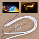2pcs 60CM Amber LED Flexible Car Daytime Running Light DRL Strip Tube Headlight