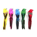12pcs DIY Artificial Birds with Clip Simulated Colorful Feather Home Decor
