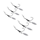 6Pcs Weighted Fishing Crank Barbed Lead Offset Lure Hooks with Spoon Sequins