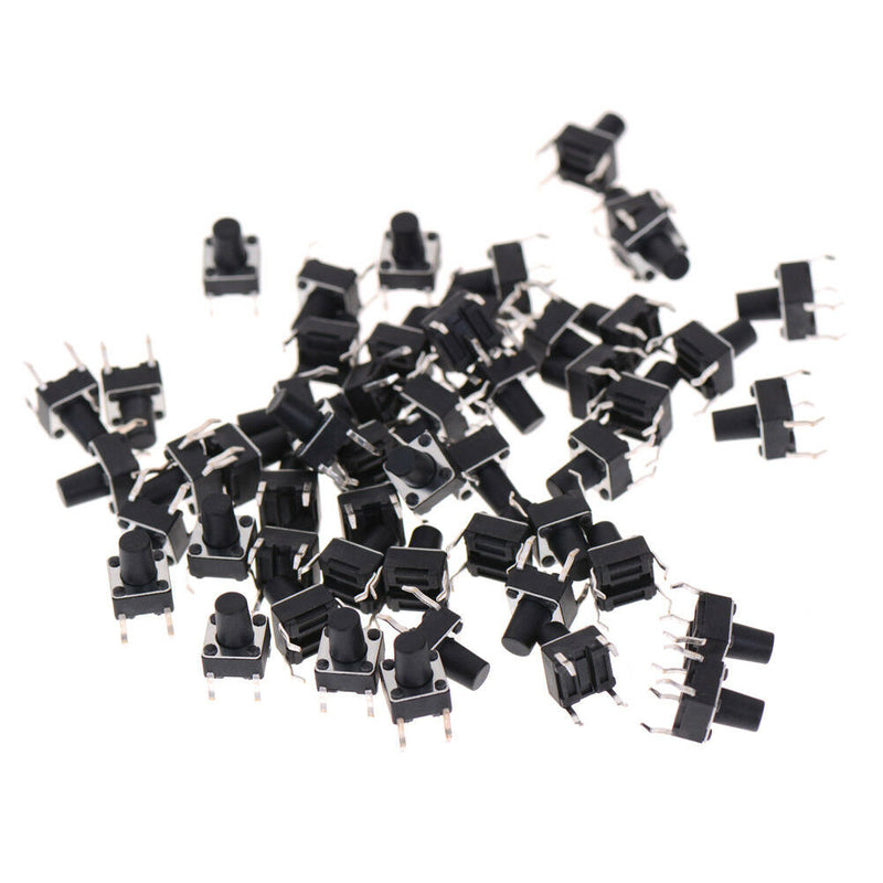 50X 6*6*8mm Tactile Push Button Switch Tact Switch Micro Switch 4-Pin hhA Sn