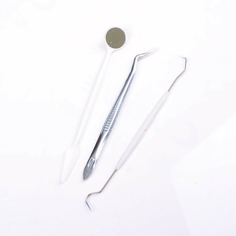 3Pcs Dental Instruments Mouth Mirror Probe Tweezers Tooth Teeth Clean Hygiene