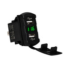 5V 4.2A Car Dual USB Charger Socket LED Voltmeter Adapter Power Outlet Green
