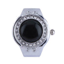 Charm Electronic Quartz Agate Round Elastic Finger Ring Watch Women Jewelry