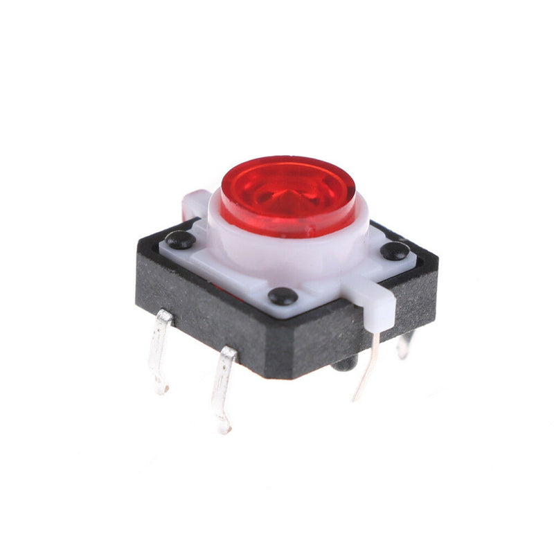 5pcs 12*12*7.3 Red Tactile Push Button Switch Momentary Tact LED  B Gw
