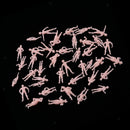 2 Sets 1/87 Scale Beach Crowd Action Figures HO Train Roadway Scene Building