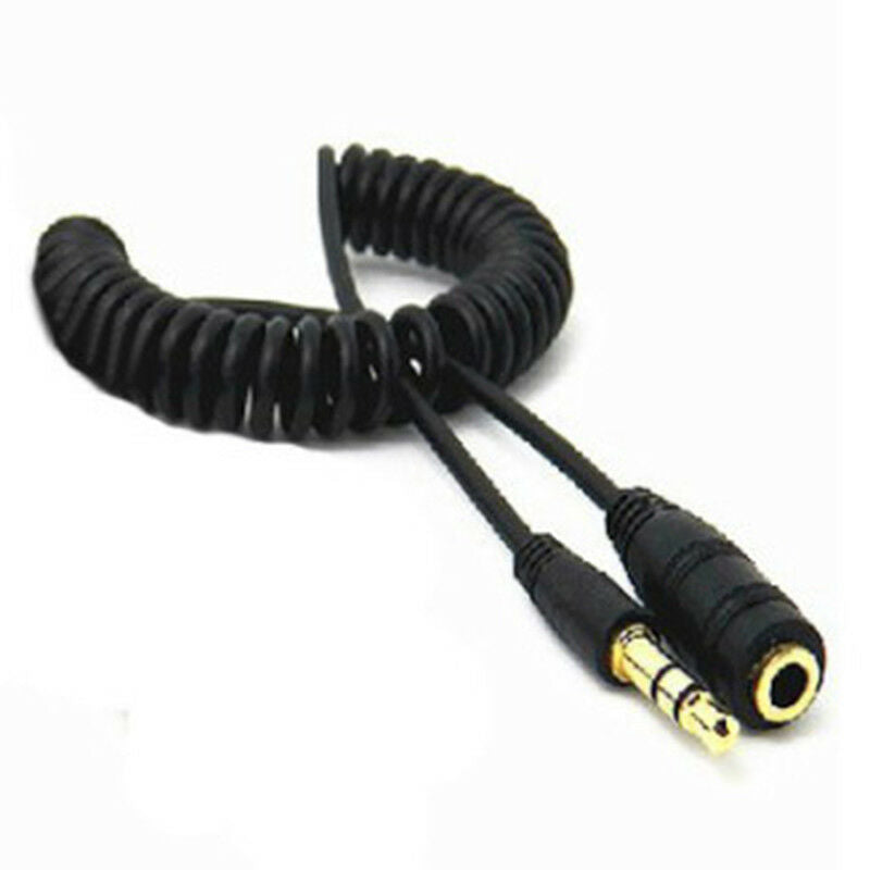 3ft Coiled 3.5mm 1/8" Stereo Audio Aux Headphone Cable Extension Cord US SP