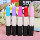 Pack of 12 Pcs 0.5 Mm Cute Cool Novelty Lipstick Shape Ballpoint Pen Office