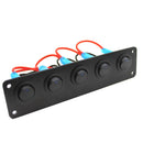 12V Toggle Switch Box Panel - (5) ON/Off Rocker Switch with LED Light