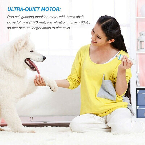 2X(Pet Nail Grinder, Electric Dog Nail Grooming Tool With Clippers Claw Car