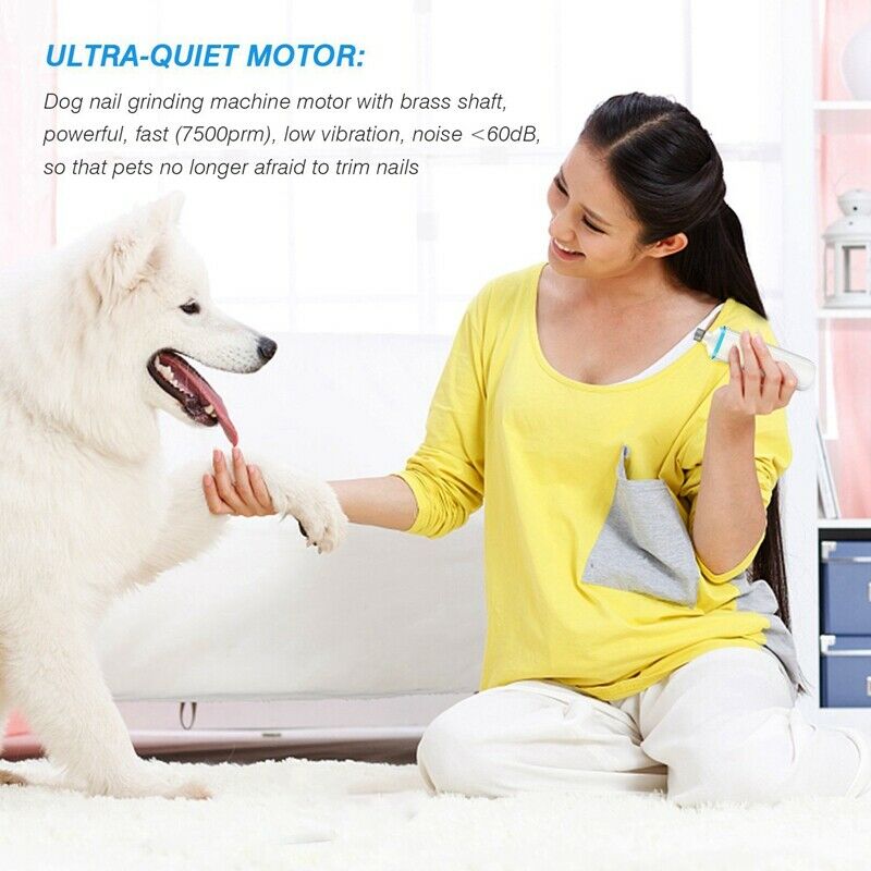 2X(Pet Nail Grinder, Electric Dog Nail Grooming Tool With Clippers Claw Car