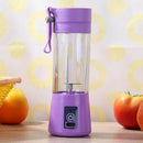 380ml USB Rechargeable Juice Machine Blender Mixer Portable Juicer (Purple) A