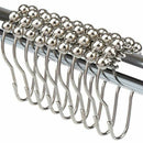 14 pcs x Shower Curtain Hooks Rings Roller Balls Chrome Stainless Steel Rus M6N1