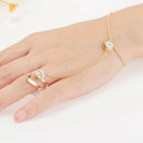 Accessories Festival Jewelry Geometric Rhinestone Finger Siamese Women Bracelet