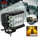 4Inch Work Side Shooter LED Light Bar Combo Pod White & Amber Strobe Lamp SU Ew