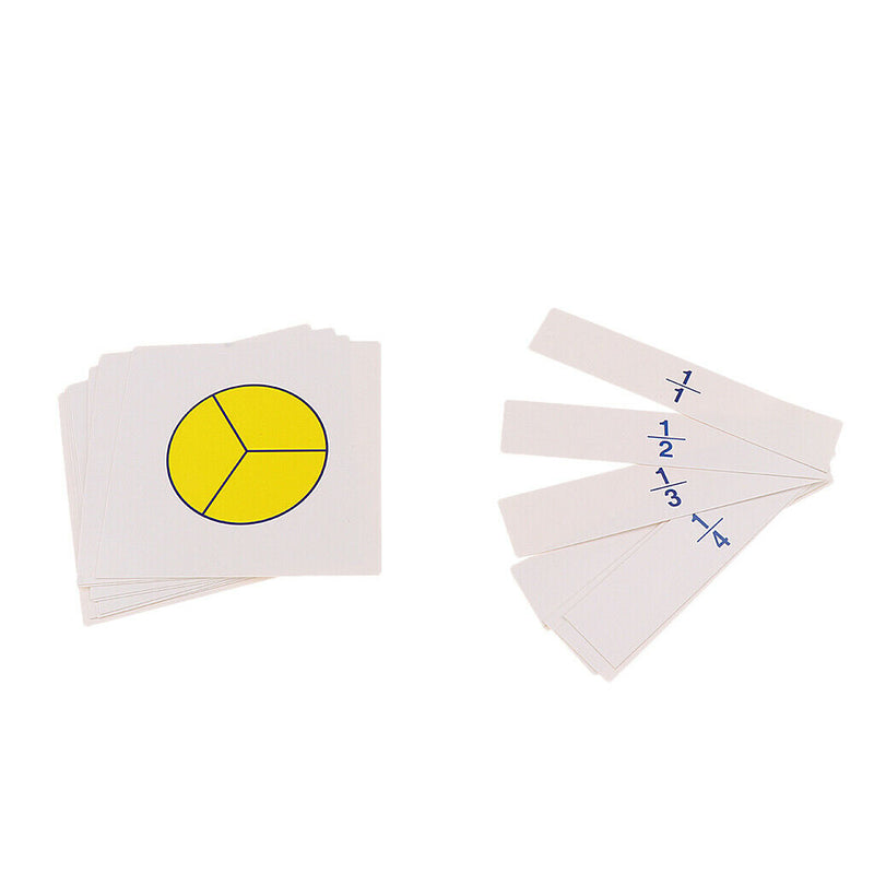 Montessori Mathematics Fraction Skittles Cards Set, Baby Math Educational Toys