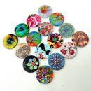 400Pcs Mixed Flower Paint Wooden Buttons for Scrapbooking Sewing Cardmaking