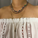 Individual Ethnic Multi-Layer Necklace Accessories Colorful Beads Shell Kis