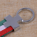 Italy Key Strap Keychain PU Leather Keyring Italian Flag