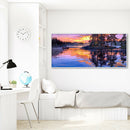 Diamond Painting Sunset Lake Scene Full Round Drill Wall Picture 60x30cm