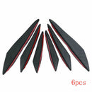 6pcs Carbon Fiber Auto Front Bumper Fins Spoiler Canards Refit Car Accessories