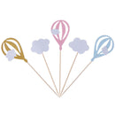 20x White Cloud Hot Air Balloon Cake Cuxake Toppers Party Food Fruit Picks CCR8~