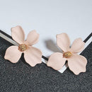 Korean Girls Flower Ear Stud Casual Women Sweet Earrings Jewelry (Pink)
