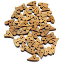 100pcs 2 Holes Lovely Brown Wood Wooden Sewing Heart Shape Button Craft 16* V7Z2