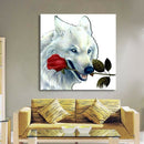 5D DIY Diamond Painting White Wolf Cross Stitch Embroidery Rhinestones Kits