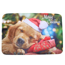 Christmas Door Carpet Anti-skid Shaggy Area Rug Soft Bedroom Floor Mat Dog