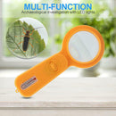 5 in 1 Thermometer with Compass and LED Lamp for Money Checking Magnifier A
