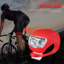 Waterproof LED Silicone Bicycle Front Rear Tail Light Set 3 Black + 3 Red