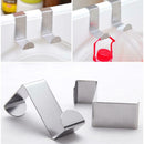 4pcs Stainless Steel Door Hook Z Type Kitchen Bathroom Hooks Clothes Holder