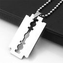 Men Favorite Stainless Steel Razor Blade Pendant Fashion Ball Chain Necklace  3C