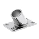 Marine-Grade Stainless Steel 316 Deck Handrail Base Rectangle 60 Degree 7/8"
